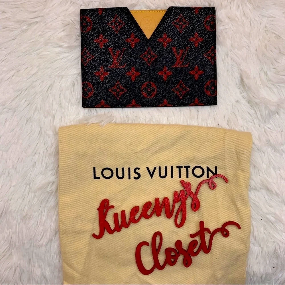 ββ Louis Vuitton Infrarouge VIP Gift card holder wallet Red/Black Monogram LV - Picture 3 of 9
